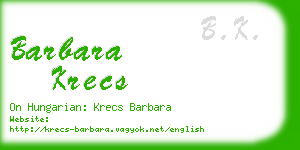 barbara krecs business card